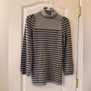 Juicy Couture Wool Cashmere Blend Striped Turtleneck Sweater Tunic Size P